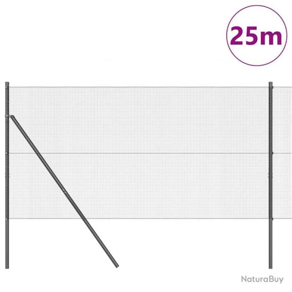 Set de Poteaux de Clture Ensemble de 2 Gris Mtal, Plastique