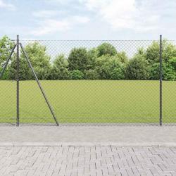 Jeu de Poteaux de Clôture Argent 10 x 1.4 m Acier galvanisé