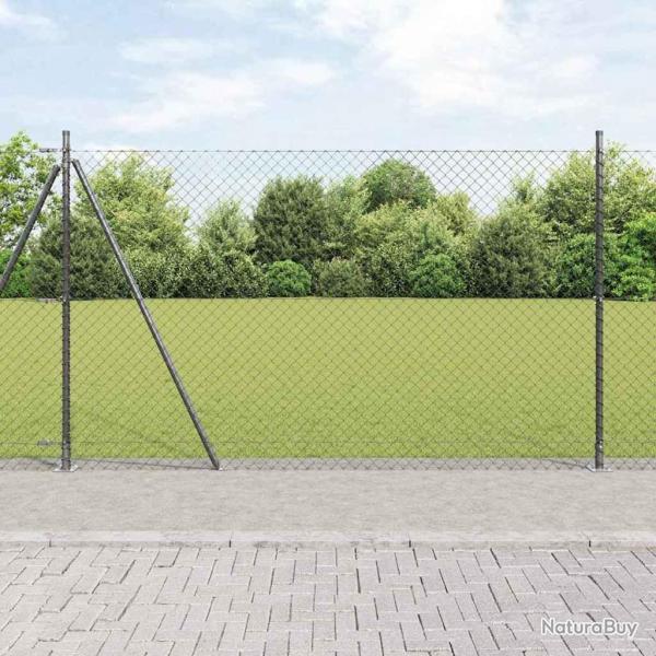 Jeu de Poteaux de Clture Argent 10 x 1.4 m Acier galvanis