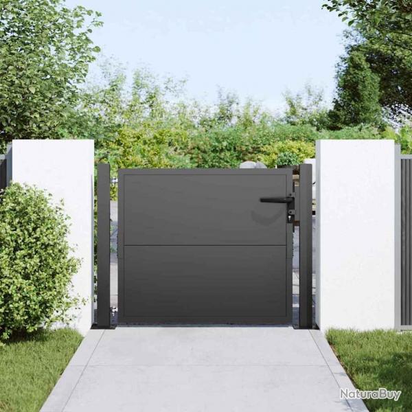 Porte de Jardin Noir 100 x 100 cm Acier peint par poudre