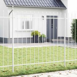 Clôture de jardin Blanc 5.1 x 1 m Acier enduit de poudre