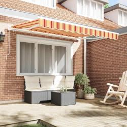 Tissu de Remplacement de Store pour Cadre de 3.5x2 m Rayures Multicolores