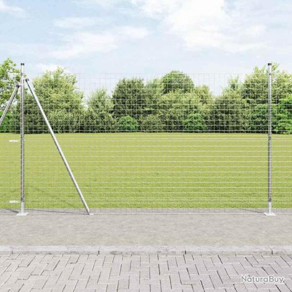 Ensemble de poteaux de clture 13 pcs Argent 32mm 160 cm