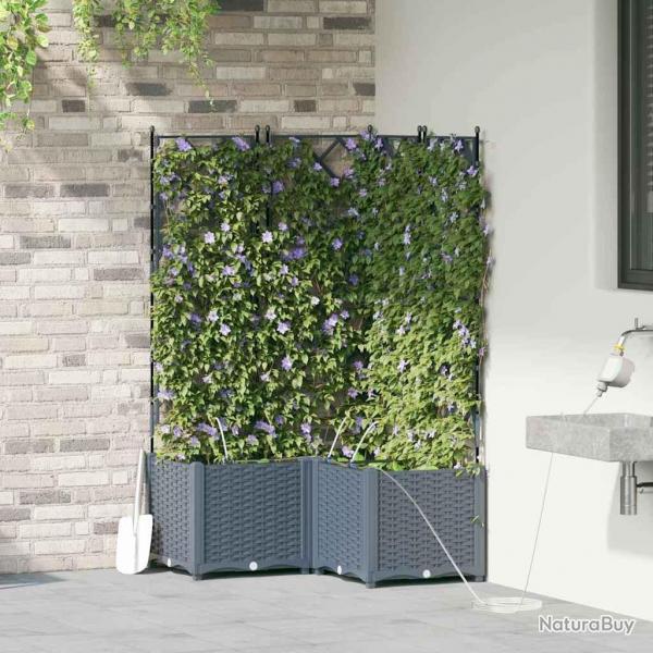 Jardinires de jardin 1 pc Treillis Gris clair 80 x 80 x 142 cm