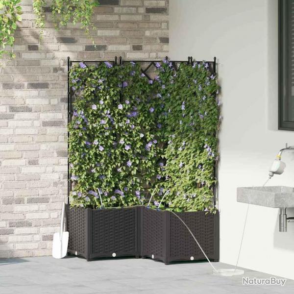 Jardinires de jardin 1 pc Noir 80 x 80 x 142 cm Plastique