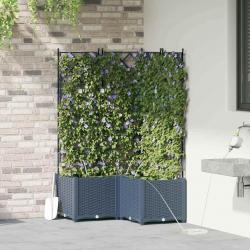 Jardinières de jardin 1 pc Gris 80 x 80 x 142 cm Plastique