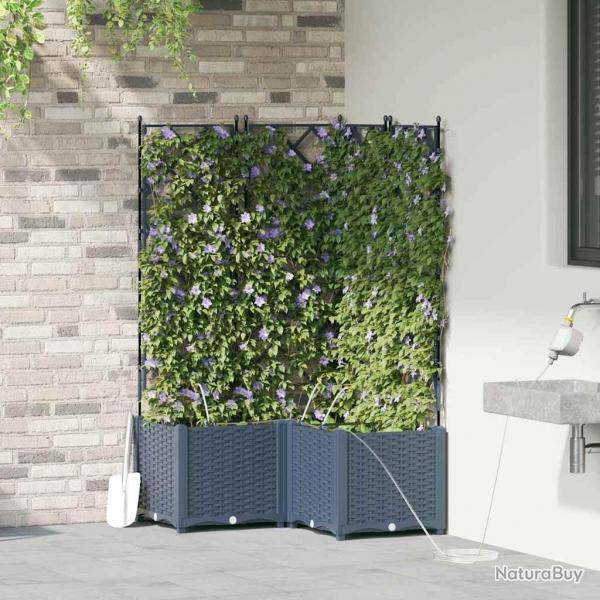 Jardinires de jardin 1 pc Gris 80 x 80 x 142 cm Plastique