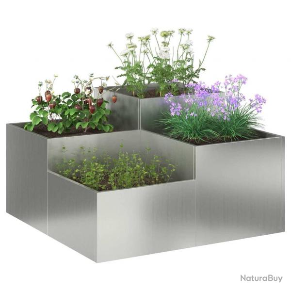 Jardinire 100x100x48 cm en acier galvanis