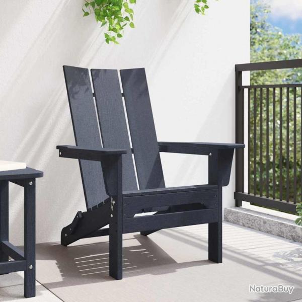 Chaise Adirondack Pliante Bleu Marine 74,5x80,5x90 cm HDPE