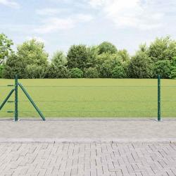 Ensemble de Clôture 2 Pièces Vert Forêt Acier Revêtu de Poudre