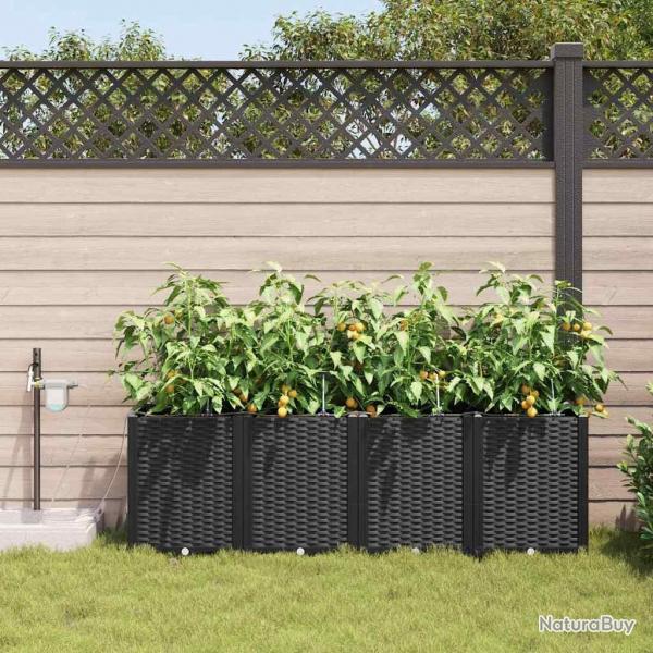 Jardinires de jardin 1 pc Noir 160 x 40 x 52 cm Plastique
