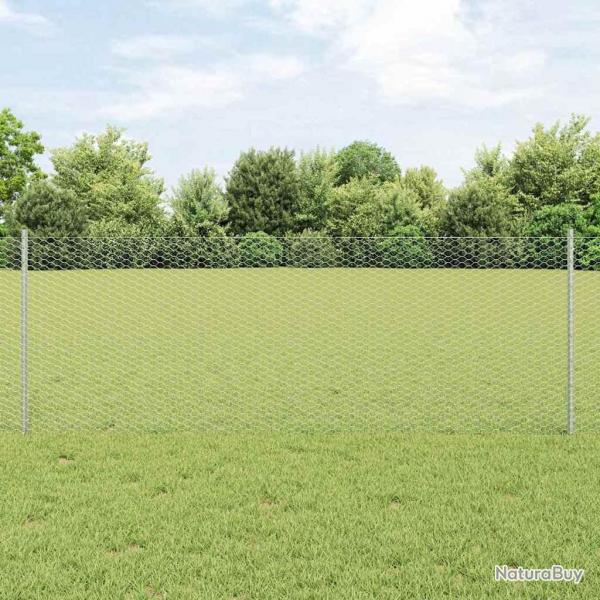 Poteaux de clture 11 pcs U-Channel 80 cm Acier galvanis