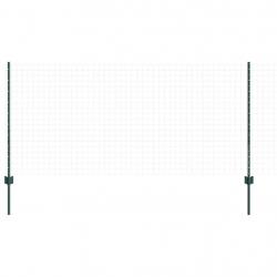 Poteaux de clôture argentés 22 pcs Vert 50 x 1 m Métal