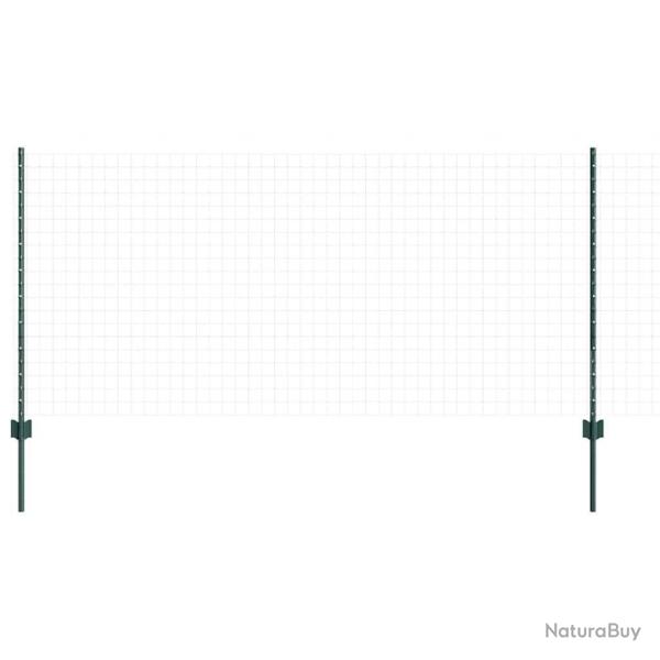 Poteaux de clture argents 22 pcs Vert 50 x 1 m Mtal