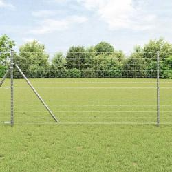 Clôture Euro avec 7 poteaux 1,2 x 10 m en acier galvanisé