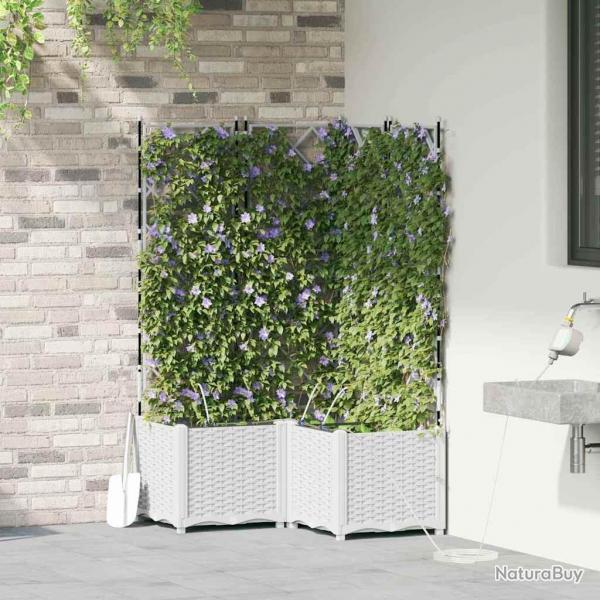 Jardinires de jardin 1 pc Blanc 80 x 80 x 142 cm Plastique
