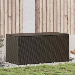 Boîte de rangement de jardin résine tressée 100x50x50 cm marron