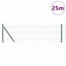 Clôture Euro avec 13 poteaux à flange 0,4 x 25m en acier galvanisé