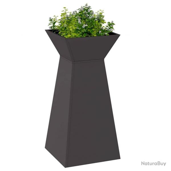 Pots de jardin , 2 pices avec bol noir, dimensions 35x35x73 cm, en acier.