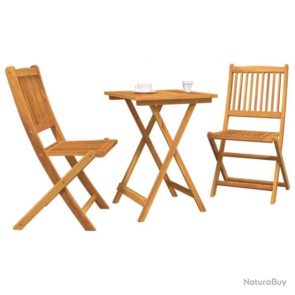 Ensemble Bistro de Jardin 3 pices en Acacia vidaXL