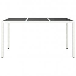 Table de jardin Blanche 150x90x75 cm Poly Rattan