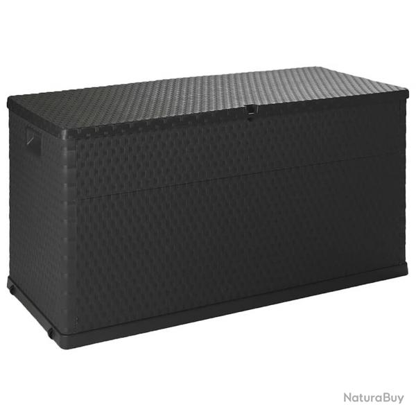 Bote de stockage de jardin Anthracite 120x56x63 cm PP Rotin