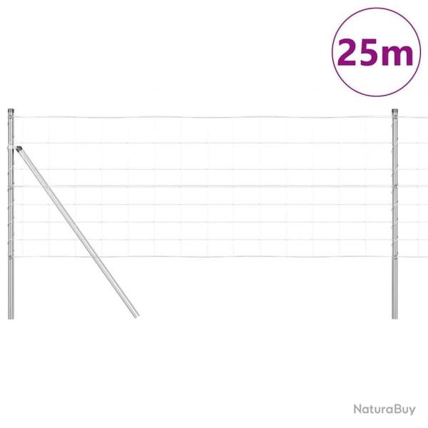 Clture de champ 0,8 x 25 m en acier galvanis