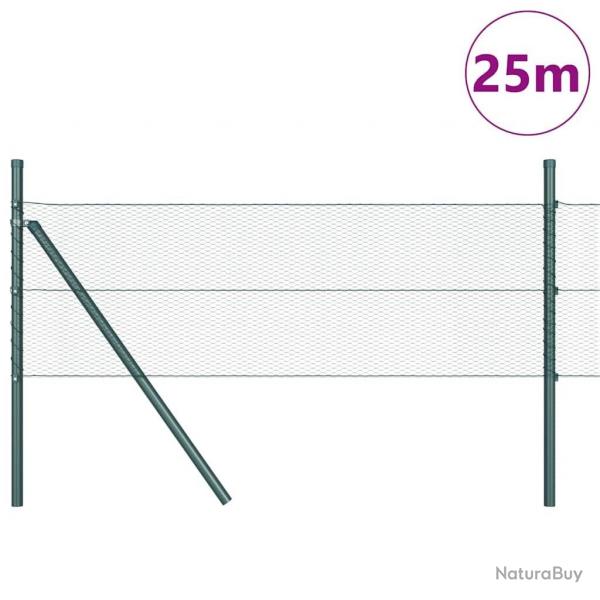 Clture hexagonale verte 0.8x25 m en acier
