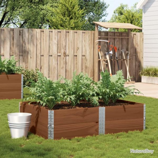 Jardinire marron 150x100 cm bois massif de pin