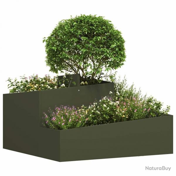 Cache-Pot Vert Olive 80x80x50 cm Acier lamin  froid