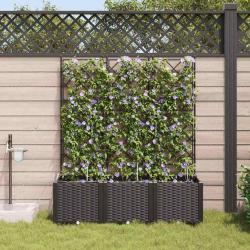 Jardinières de jardin 1 pc Noir 120 x 40 x 142 cm Plastique