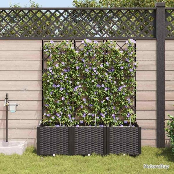 Jardinires de jardin 1 pc Noir 120 x 40 x 142 cm Plastique