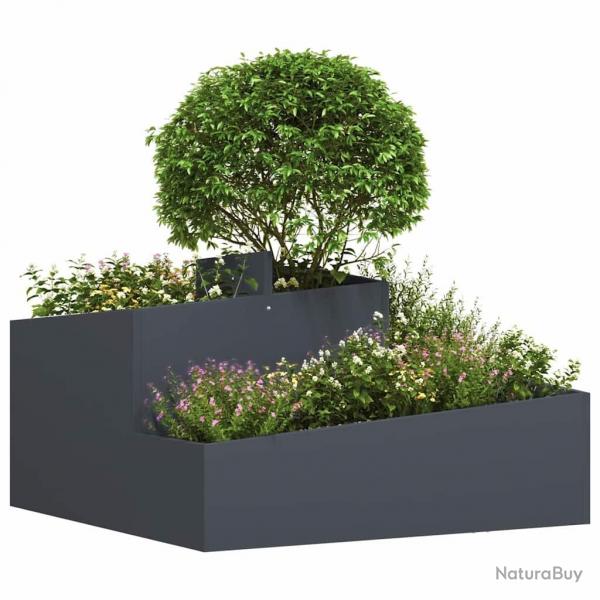 Porte-plante Anthracite 80x80x50 cm Acier lamin  froid