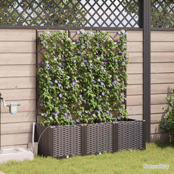 Jardinires de jardin 1 pc Marron 120 x 40 x 142 cm Plastique