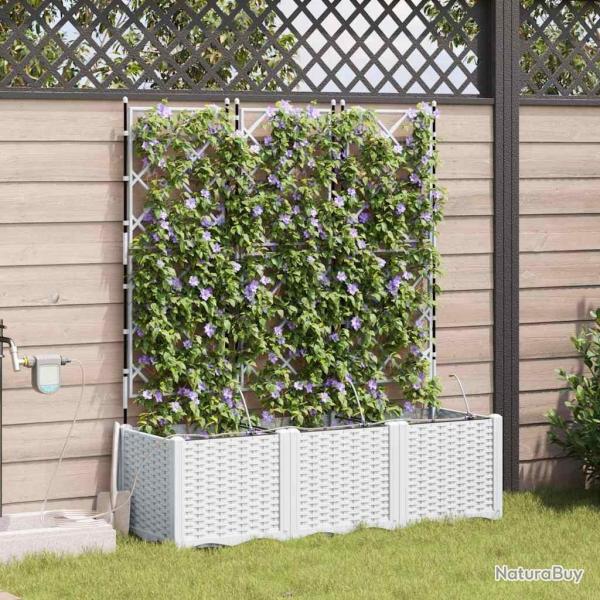 Jardinires de jardin 1 pc Blanc 120 x 40 x 142 cm Plastique