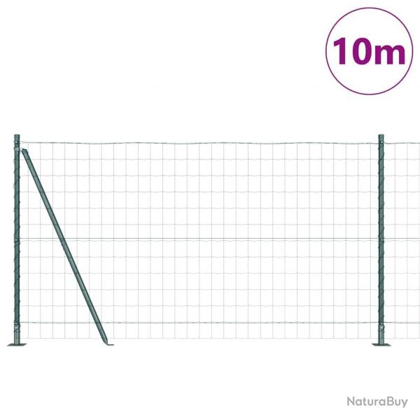 Clture Euro avec 7 poteaux de 1,2 x 10 m en acier galvanis