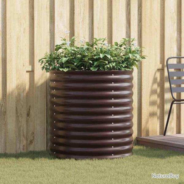 Jardinire surleve - Marron 80x80x81 cm Acier galvanis