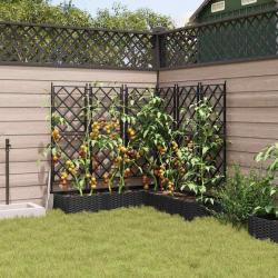 Jardinière avec Trellis 5 pcs Noir 120x120x125.5 cm