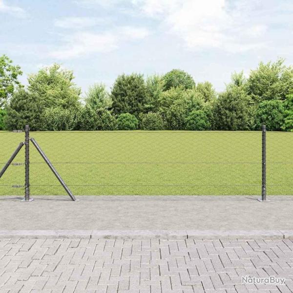 Ensemble de Clture 2 pices Gris Acier 25 x 0,5 m Durable