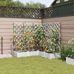 Jardinière de Jardin avec Treillis 5 pcs Blanche 120x120x125.5 cm