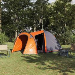 Tente Dôme avec toit avec stockage avec évent Gris et orange 384 x 254 x 170 cm