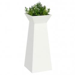 Potte de jardin Pillar avec bol blanc 40x40x100 cm en acier.