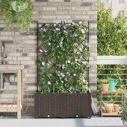 Jardinières de jardin 1 pc Marron 80 x 40 x 142 cm Plastique