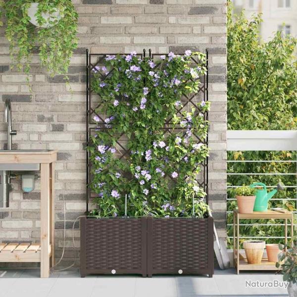 Jardinires de jardin 1 pc Marron 80 x 40 x 142 cm Plastique