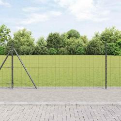 Clôture Euro avec 13 poteaux à brides de 0,8 x 25 m en acier galvanisé