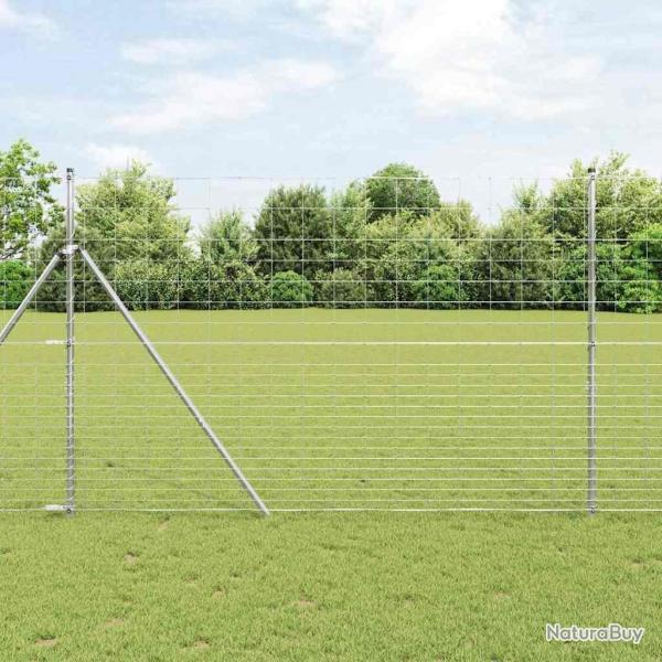 Clture de champ 1.6x25 m en acier galvanis