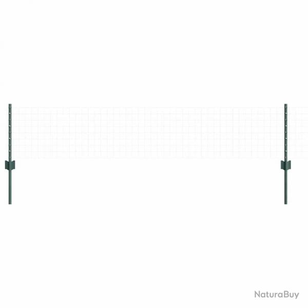 Poteaux de clture argents 44 pcs Vert 100 x 0.4 m Acier