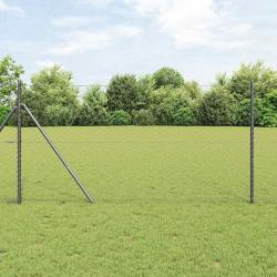 Clôture Hexagonale Gris 1,4x25 m Acier