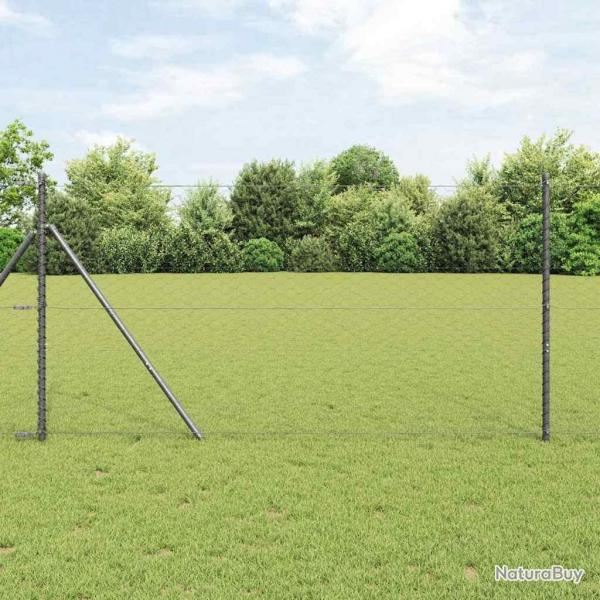 Clture Hexagonale Gris 1,4x25 m Acier