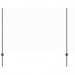 Poteaux de clôture argentés 44 pcs Gris 50 x 1.6 m Métal